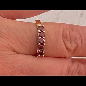 14K red diamond ring